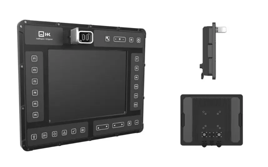 Touchdisplay in schwarz aus mehreren Perspektiven