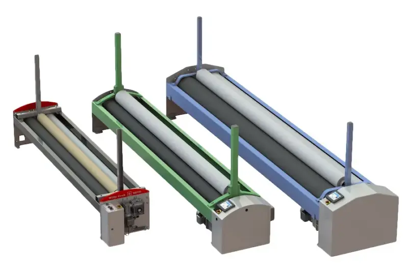 Drei Tangentialwickler in unterschiedlichen Groessen